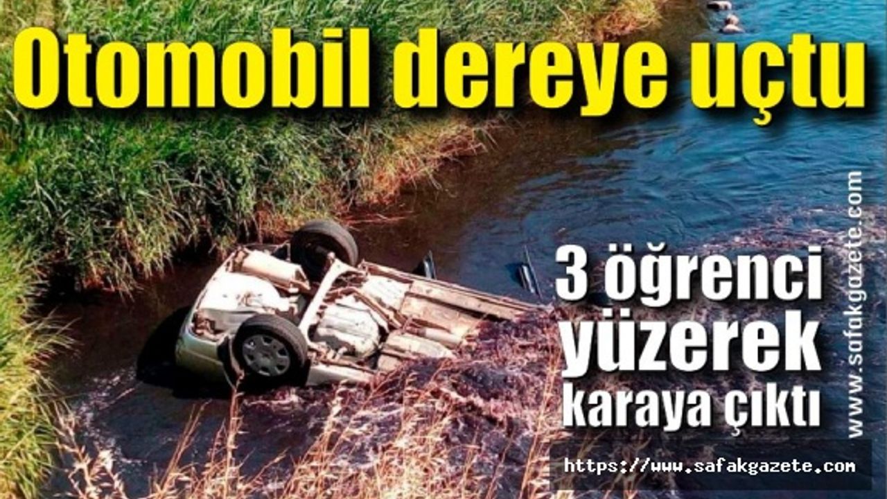 Otomobil dereye uçtu: 3 öğrenci yüzerek karaya çıktı