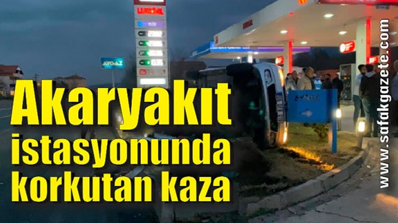 Zonguldak'ta akaryakıt  istasyonunda korkutan kaza