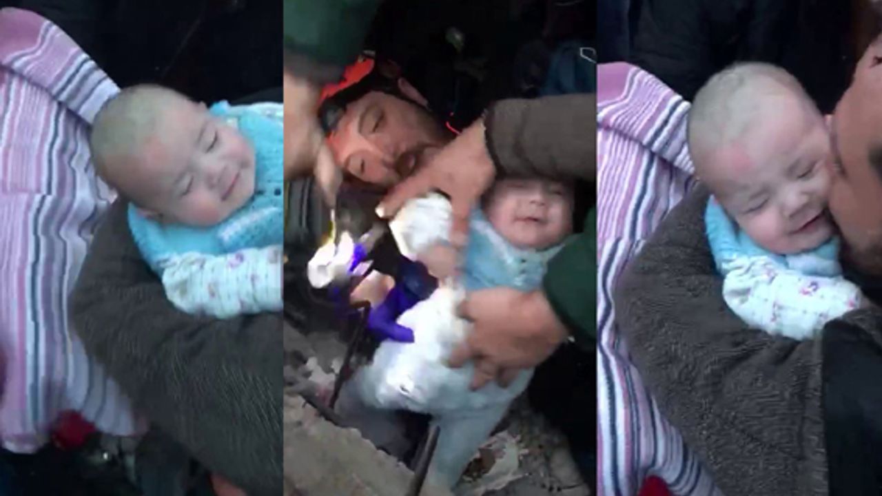 4 aylık Duru bebek enkazdan sağ çıkarıldı