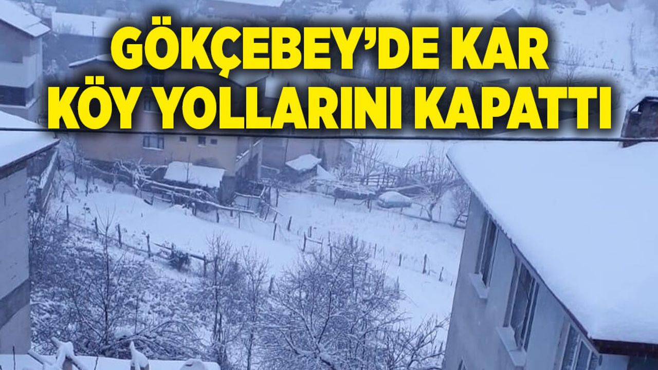 Gökçebey’de kar köy yollarını kapattı