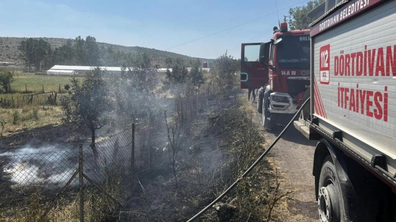 Bolu’da otluk alandaki yangın büyümeden söndürüldü