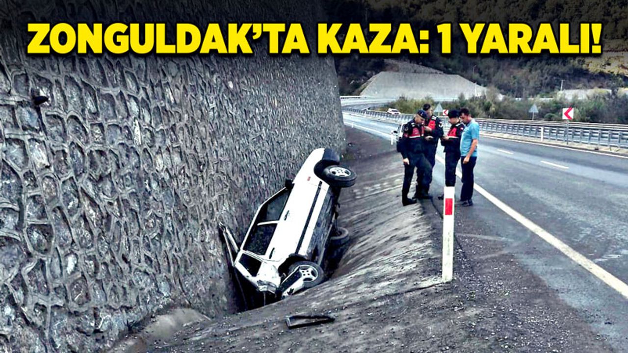 Zonguldak’ta kaza: Kanala Uçtu! 1 yaralı