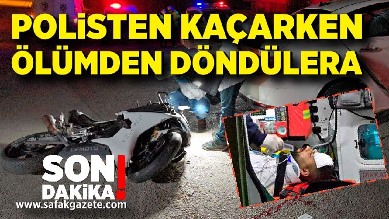 Polisten kaçan motosiklet otomobile çarptı: 2 yaralı