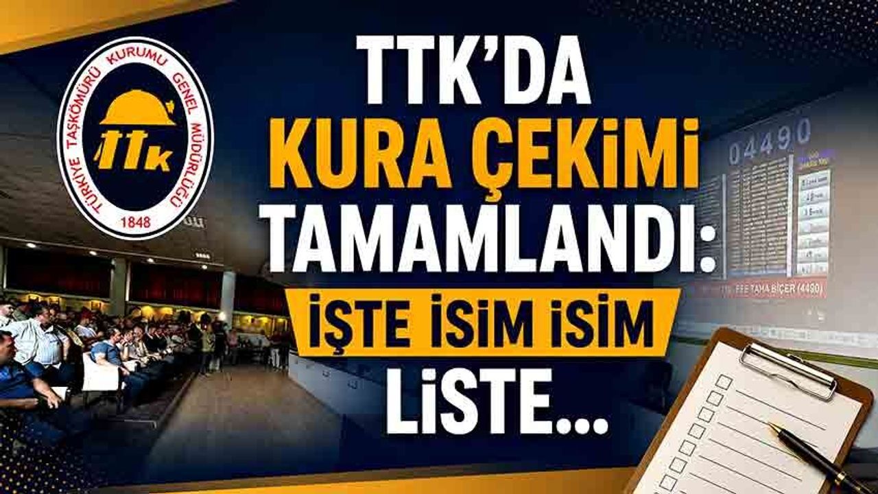 TTK ‘da kura çekimi tamamlandı: İşte isim isim liste...