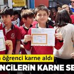 Öğrencilerin karne sevinci