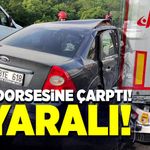 Tırın dorsesine otomobil çarptı! 5 kişi yaralandı
