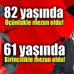 61 yaşındaki kadın fakülteyi birincilikle bitirdi!