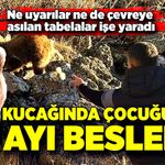 Ayılarla, hem çocuklarını hem de kendilerini tehlikeye attılar!