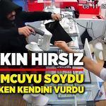 Şaşkın hırsız, kuyumcuyu soydu, kaçarken kendini vurdu!