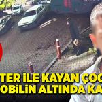 Scooter ile kayan çocuk otomobilin altında kaldı!