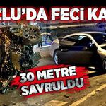 Kozlu'da feci kaza! 30 metre savruldu! Araçlar hurdaya döndü!
