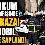 Uzunkum Tüneli Girişinde Feci Kaza! Otomobil Direğe Saplandı