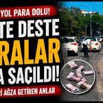 Deste deste paralar yola saçıldı, trafik tamamen durdu