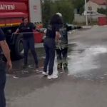 Bolu'da itfaiye stajının sonu sulu şakayla bitti