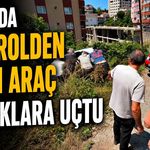 Kozlu'da kontrolden çıkan araç çalılıklara uçtu