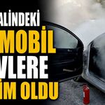 Park halindeki otomobil alevlere teslim oldu: Yangın tüpleriyle seferber oldular