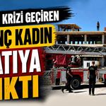 Sinir krizi geçiren genç kadın çatıya çıktı