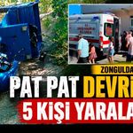 Zonguldak'ta pat pat devrildi! 5 kişi yaralandı
