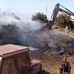Gönen'de korkutan yangın: 90 ton saman kül oldu