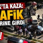 Acılık'ta kaza: Trafik birbirine girdi