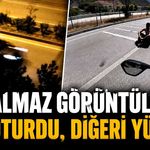 Akıl almaz görüntüler! Biri oturdu, diğeri yürüdü