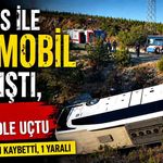 Otobüs İle Otomobil Çarpıştı, Araçlar Şarampole Uçtu