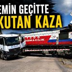 Hemzemin geçitte korkutan kaza!