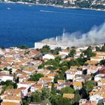 Heybeliada Deniz Harp Okulu'ndaki yangına müdahale sürüyor