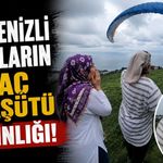 Karadenizli kadınların yamaç paraşütü şaşkınlığı