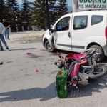 Mudurnu'da otomobil ile motosiklet çarpıştı, 1 ağır yaralı