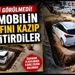 Böylesi Görülmedi! Otomobilin Etrafını Kazıp İşi Bitirdiler