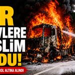 Seyir halindeki tır alevlere teslim oldu