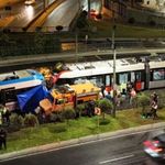 İki tramvayın çarpıştığı kaza yeri havadan görüntülendi