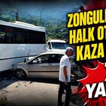 Zonguldak'ta halk otobüsü kaza yaptı: 7 yaralı