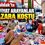 Zonguldak’ta sıcağa rağmen pazar doldu: Uygun fiyatlı ürünlere yoğun ilgi