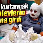 Anne Yüreği! 6 Yaşındaki Kızını Kurtarmak İçin Yangına Girdi