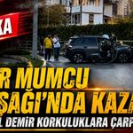 Uğur Mumcu Kavşağı’nda kaza! Otomobil demir korkuluklara çarptı