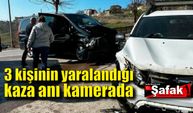 3 kişinin yaralandığı kaza anı kamerada