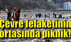 Çevre felaketinin ortasında piknik yaptılar