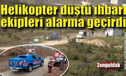 Helikopter düştü ihbarı ekipleri alarma geçirdi
