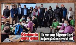 İlk ve son öğrencileri doğum gününde emekli etti