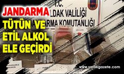 Jandarma tütün ve etil alkol ele geçirdi