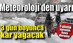 Meteorolojiden kuvvetli kar yağışı uyarısı