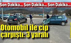 Otomobil ile cip çarpıştı: 3 yaralı