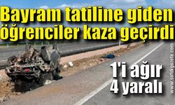 Bayram tatiline giden öğrenciler kaza geçirdi