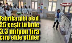 Fabrika gibi okul, 25 çeşit ürünle 3.3 milyon lira ciro elde ettiler