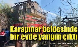 Karapınar beldesinde bir evde yangın çıktı