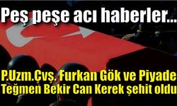 Peş peşe acı haberler... P.Uzm.Çvş. Furkan Gök ve Piyade Teğmen Bekir Can Kerek şehit oldu