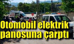 Elektrik panosuna çarpan otomobildeki çocuk yaralandı