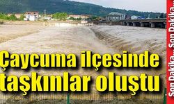 Çaycuma ilçesinde taşkınlar oluştu